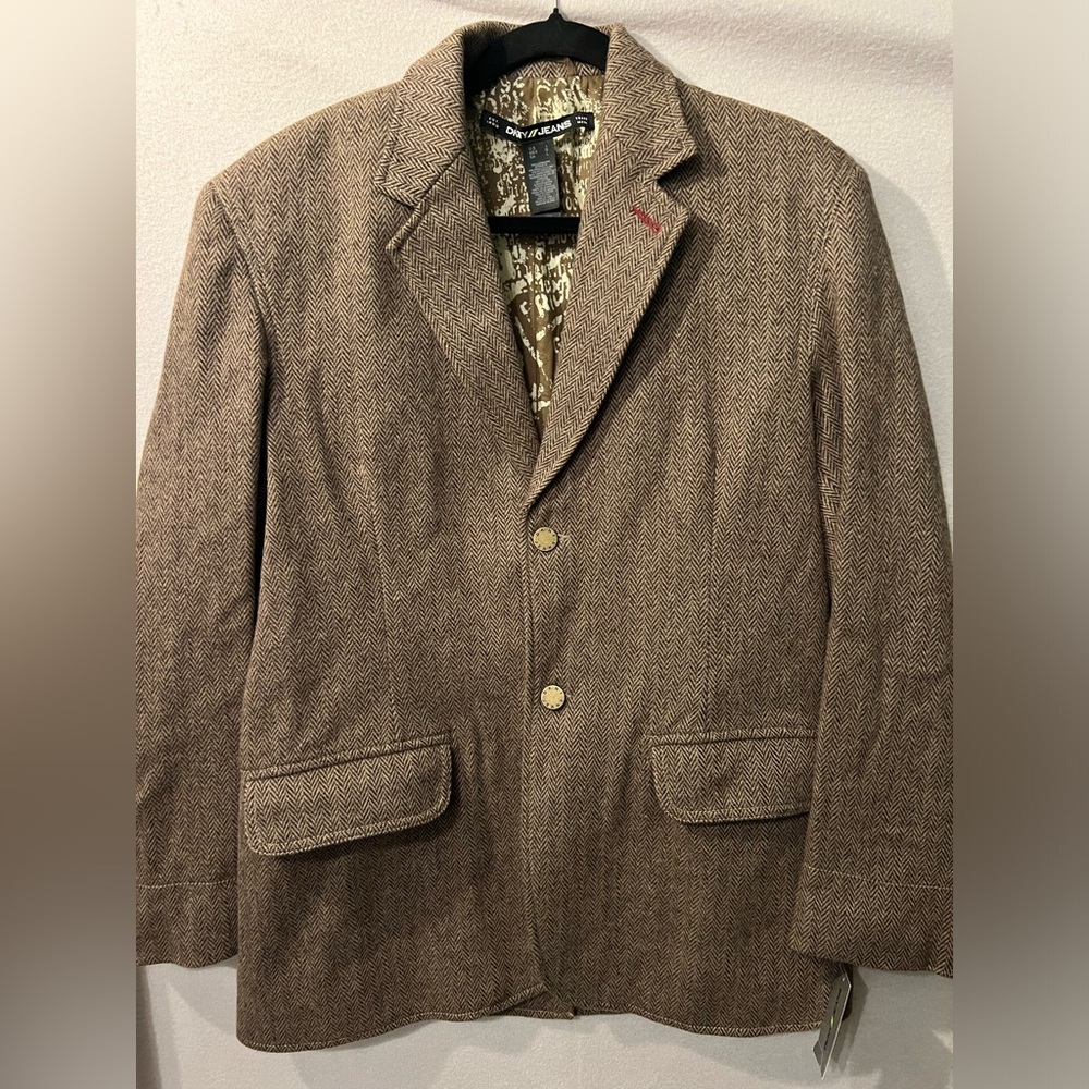 NWT DKNY Jeans Herringbone Blazer Men’s Large